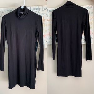 Black long sleeve turtle neck dress